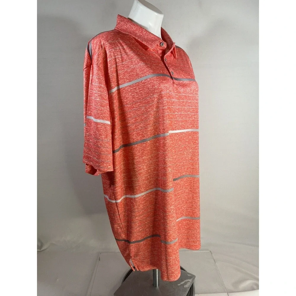 PGA Tour Polo Shirt Mens 2XL Striped Golfcore Casual Performance Athletic
